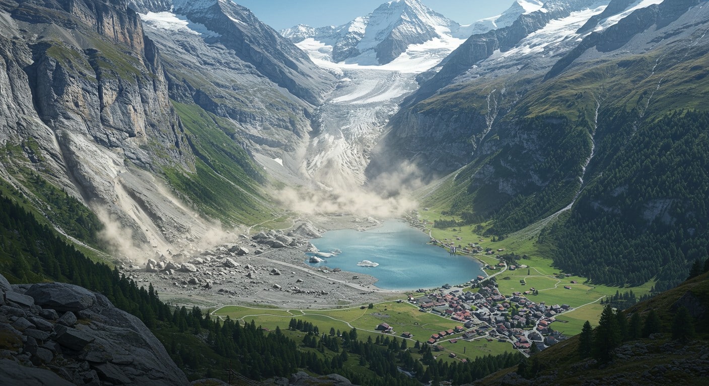 Un éboulement massif en Suisse forme un lac artificiel, menaçant d’inonder la vallée du Valais. Les autorités agissent pour éviter une catastrophe. Découvrez les détails.