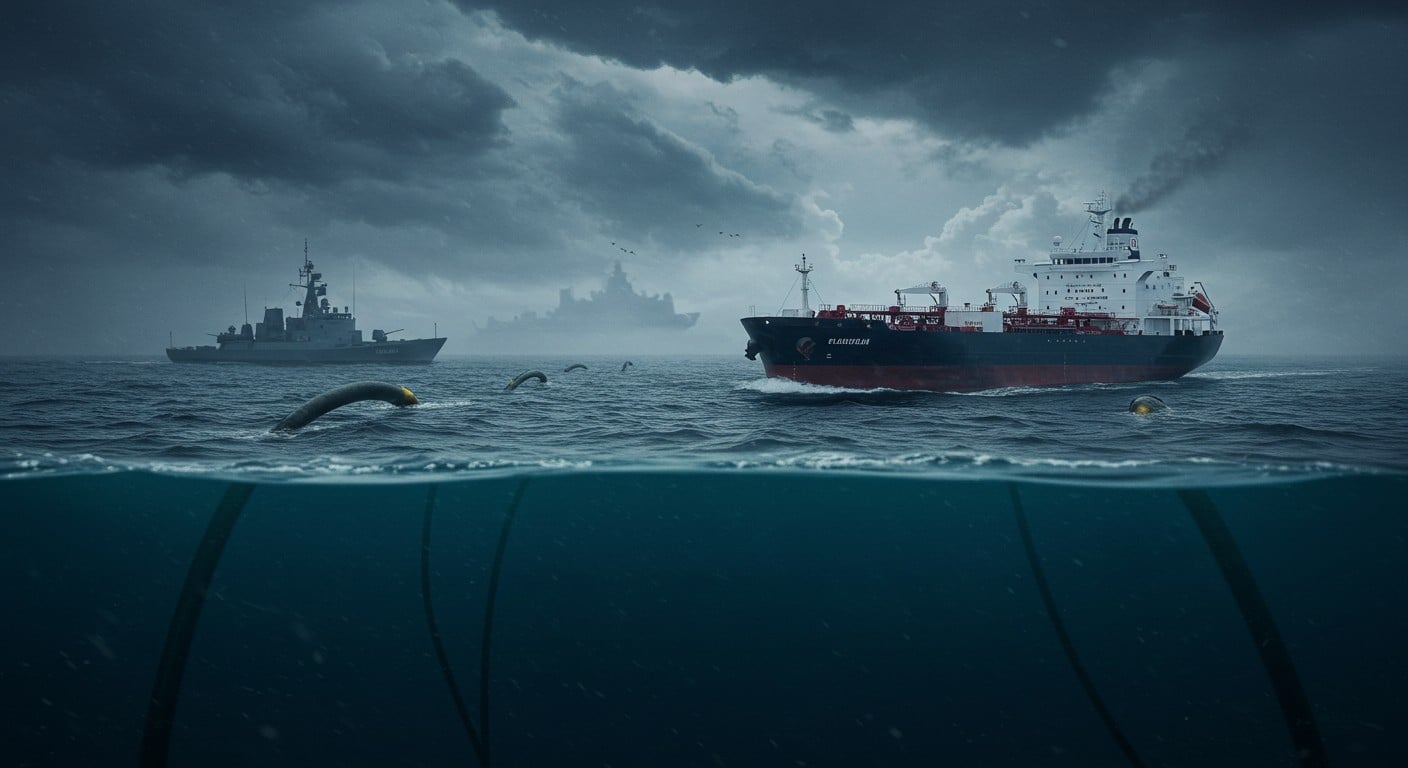 Des navires russes suspects repérés près des câbles énergétiques en Baltique. Une guerre hybride ? Découvrez les enjeux géopolitiques et les réponses de l’UE.