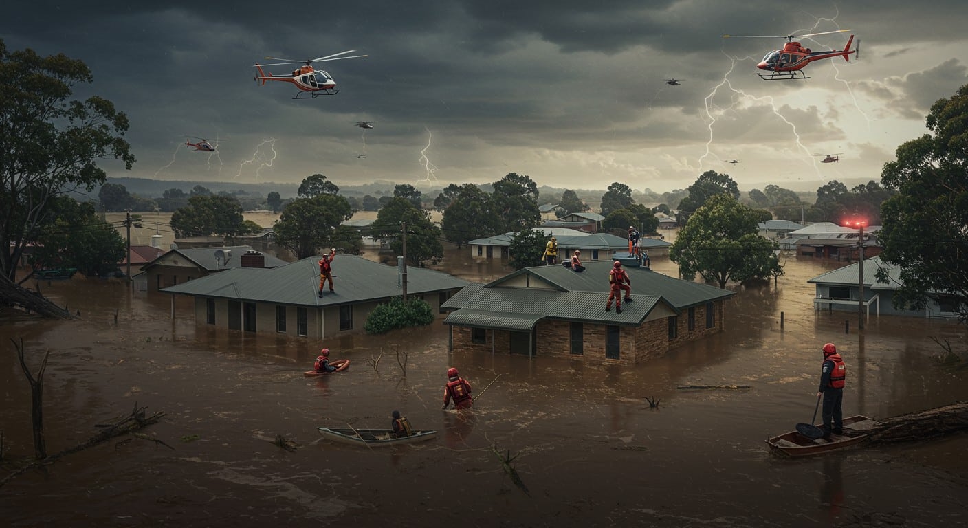 Inondations dévastatrices en Australie : un mort, 50 000 personnes isolées. Découvrez l’ampleur du drame et les efforts de secours dans cet article poignant.