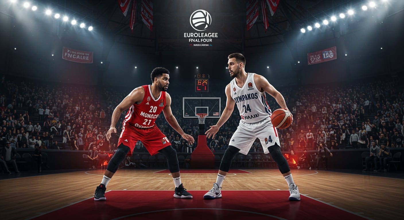 Monaco affronte Olympiakos en demi-finale Euroligue. Découvrez l’analyse des cinq majeurs et les clés du match pour une quête historique !