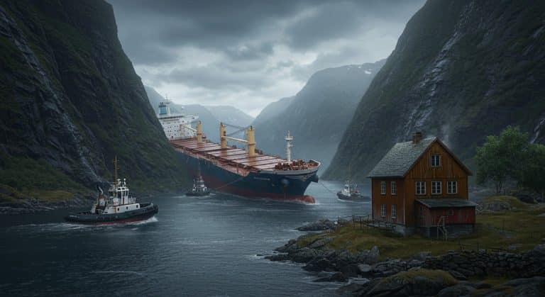 Norvège : Un Cargo Échoué dans un Jardin Enfin Renfloué