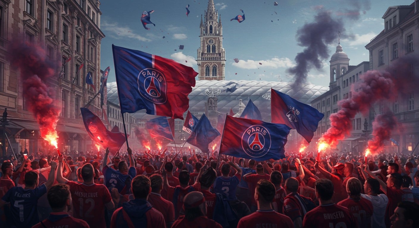 Les fans du PSG envahissent Munich pour la finale de la Ligue des champions. Ambiance, espoirs et festivités : plongez dans leur aventure !