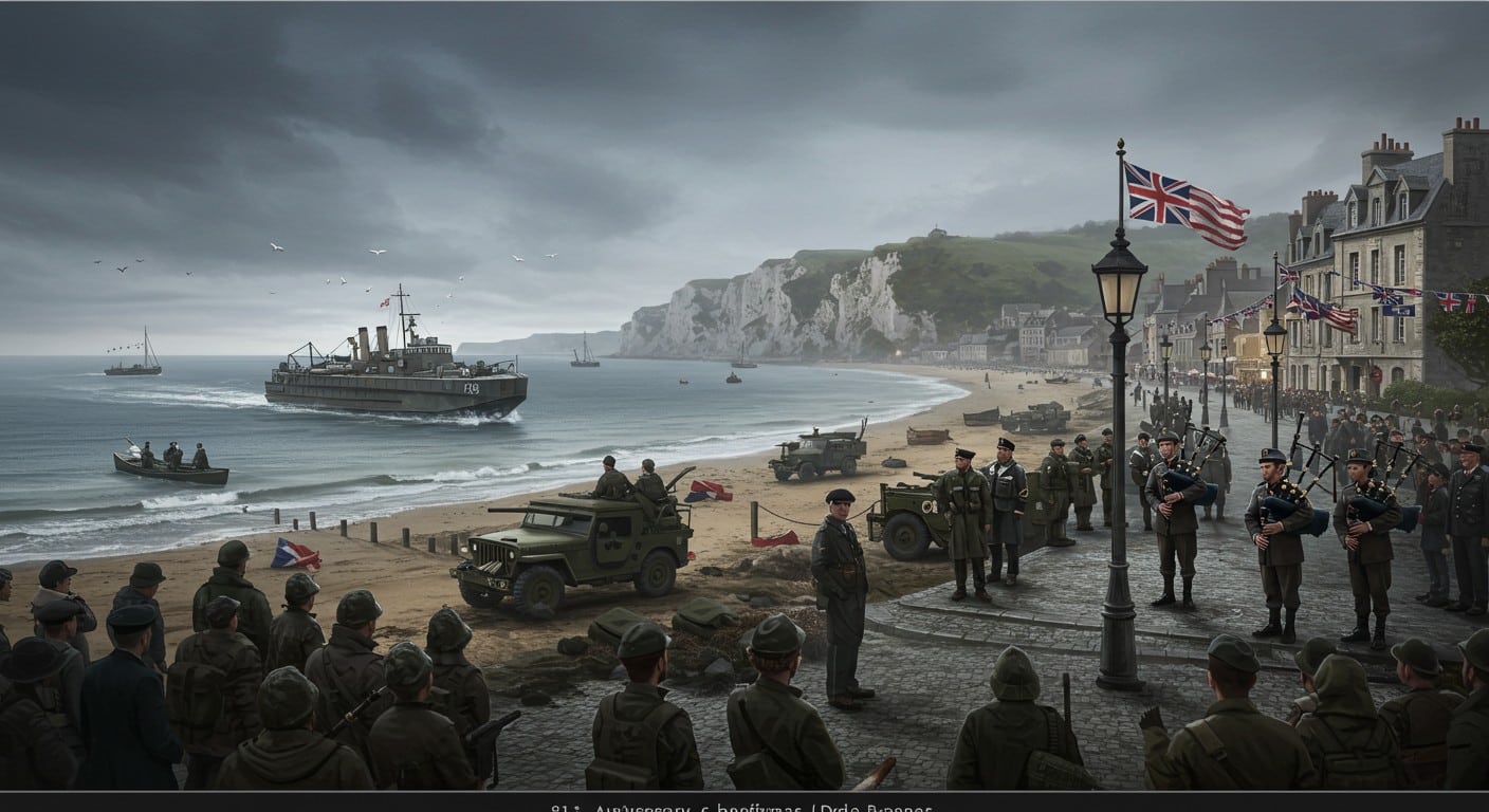 Le 81e anniversaire du Débarquement à Arromanches se vit sans foule, mais avec émotion. Découvrez les cérémonies et l’ambiance unique de 2025.