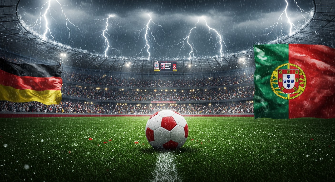 Pourquoi le match Allemagne-Portugal a-t-il été décalé de 10 minutes ? Découvrez les raisons climatiques et leur impact sur cette demi-finale de Ligue des nations.