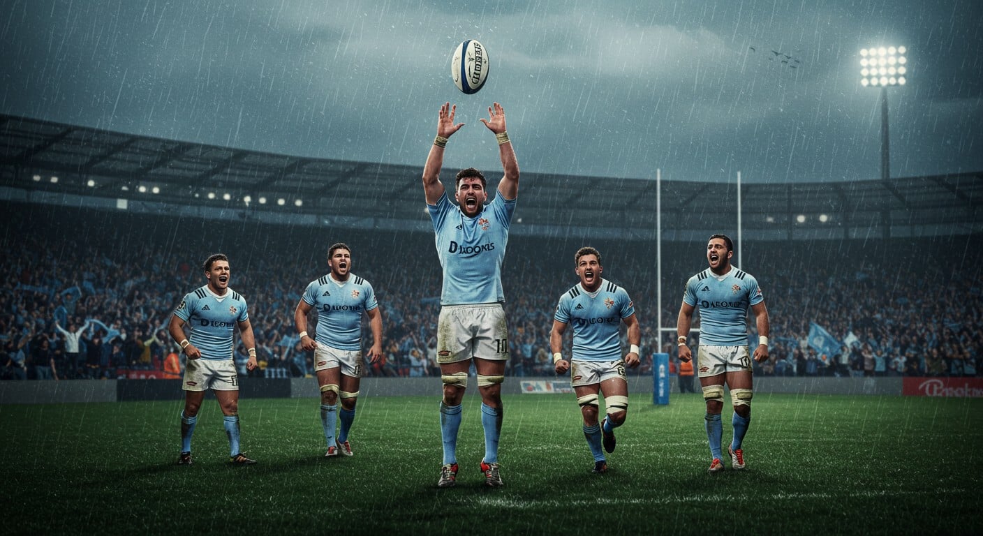 Bayonne s’offre une demi-finale historique en Top 14 face à Clermont (20-3) sous une pluie battante. Découvrez ce match épique !