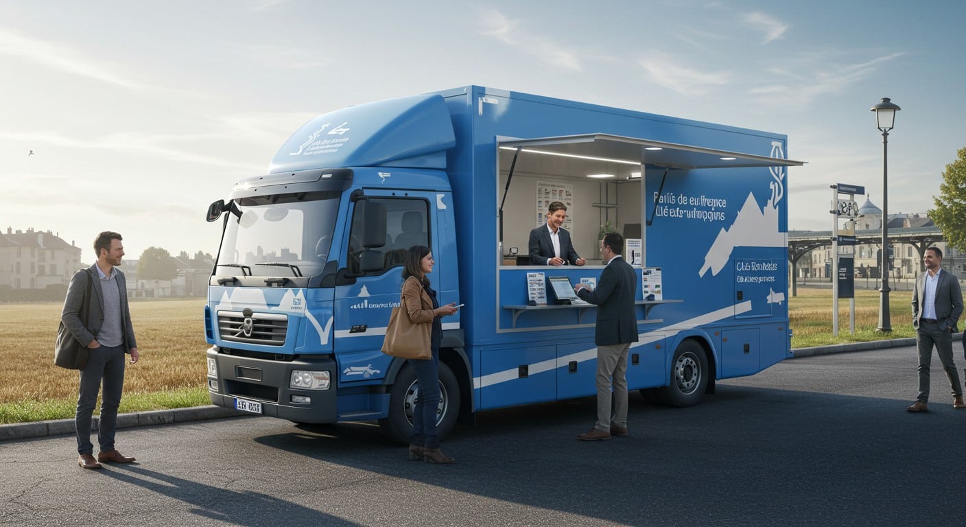 Un camion mobile aide les Franciliens éloignés des gares à accéder aux transports. Infos, titres de transport : découvrez cette solution innovante.