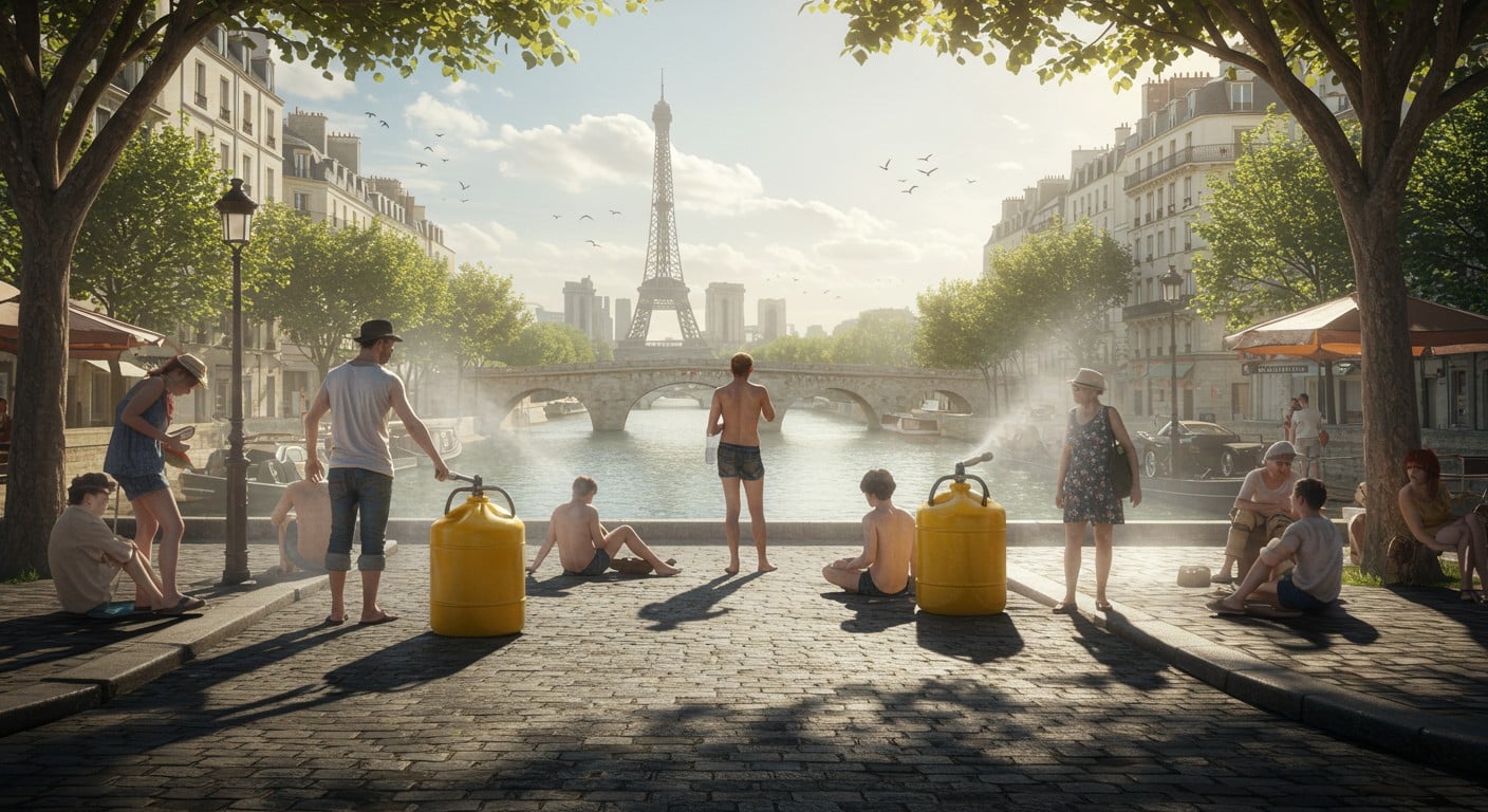 Paris face à la canicule : baignades, brumisateurs et kits chaleur. Découvrez comment la ville s’adapte pour rester vivable cet été !