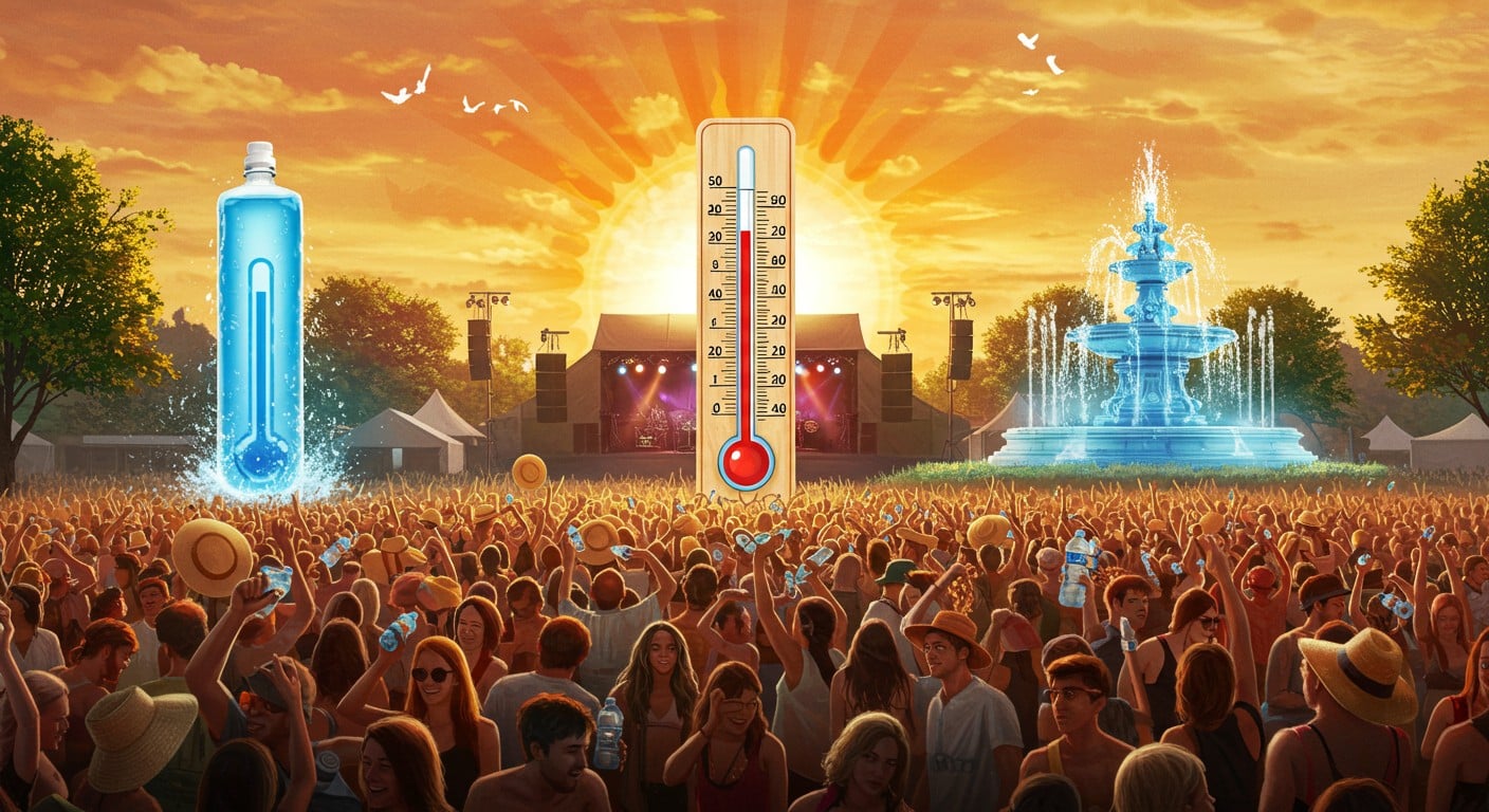 Protégez-vous de la canicule pendant la Fête de la Musique : hydratez-vous, évitez l’alcool et suivez nos conseils pour un été sûr et festif.