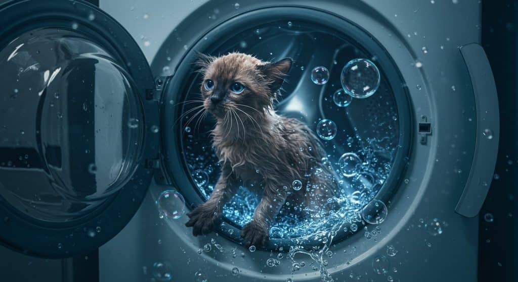 Chaton Survives Miracle : 55 Minutes dans une Machine à Laver