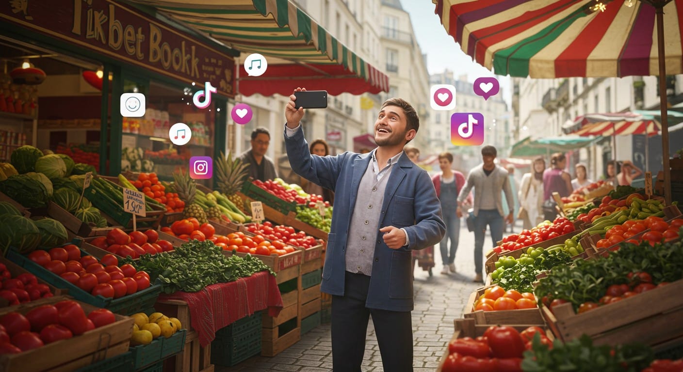 Comment les commerçants des marchés franciliens deviennent des stars sur TikTok et Instagram en partageant leur quotidien et leurs produits.