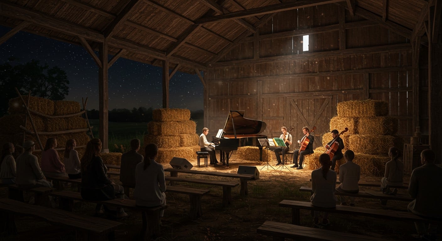 Découvrez les Concerts à la Ferme, un festival unique mêlant jazz et classique dans des granges. Une expérience musicale en pleine nature !