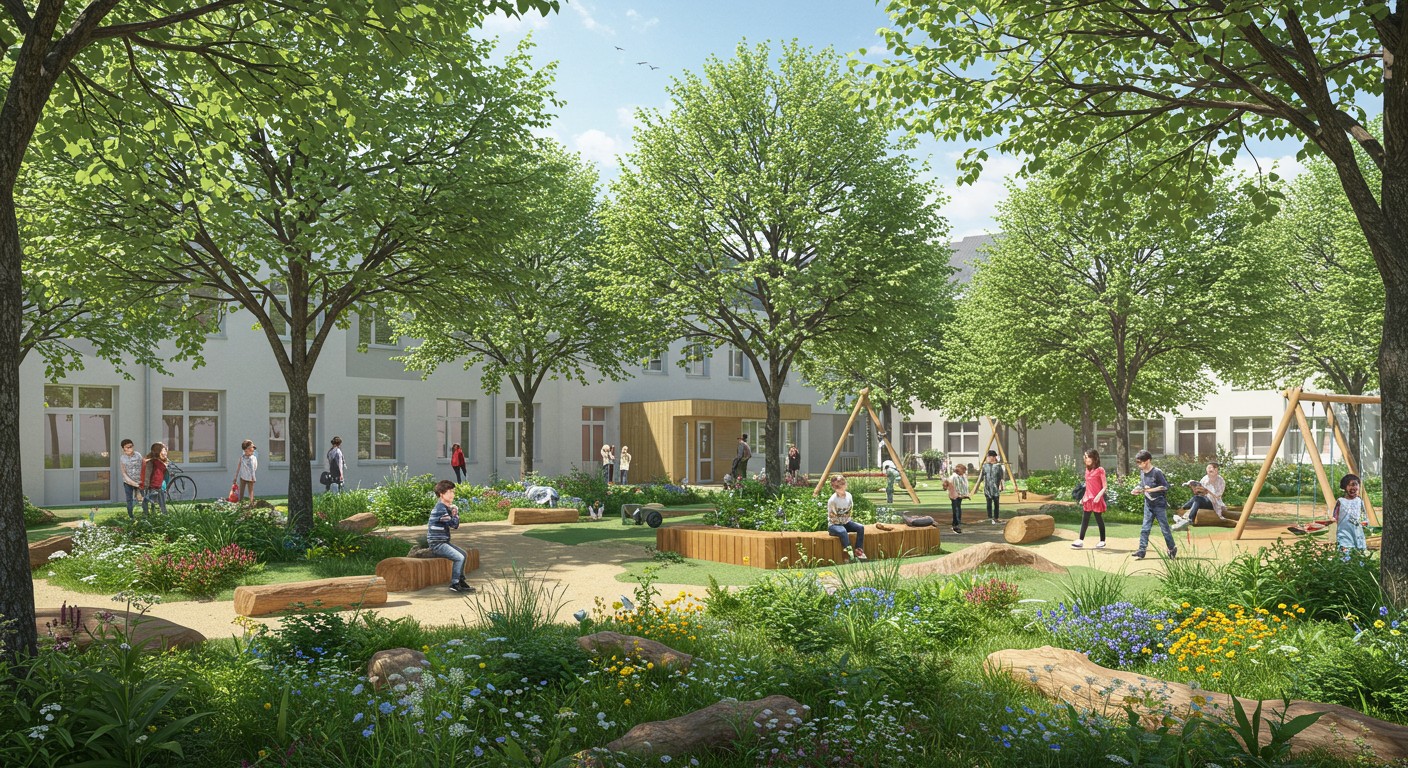 Comment les cours végétalisées en Seine-et-Marne offrent fraîcheur et bien-être aux enfants face à la canicule. Découvrez cette révolution verte !