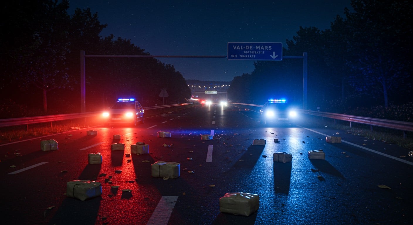 Course-poursuite dans le Val-de-Marne : des suspects jettent des paquets sur l'autoroute. Que contiennent-ils ? Découvrez les détails de cette traque haletante.