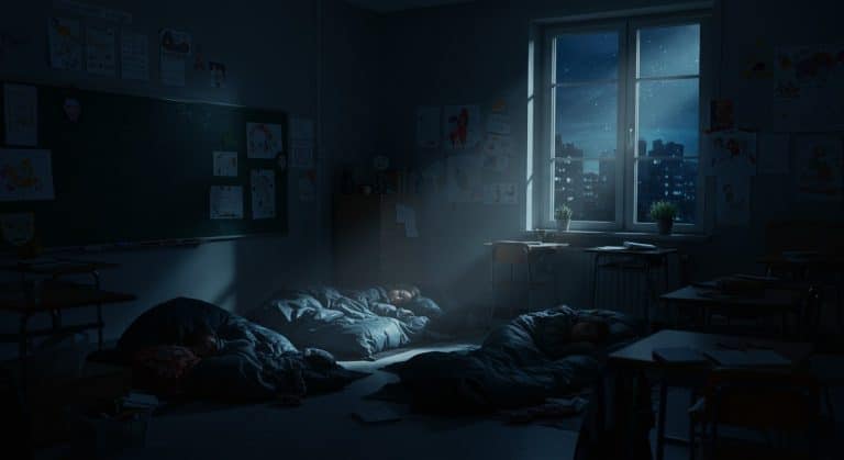 Crise du Logement : Une Famille Dort dans une École