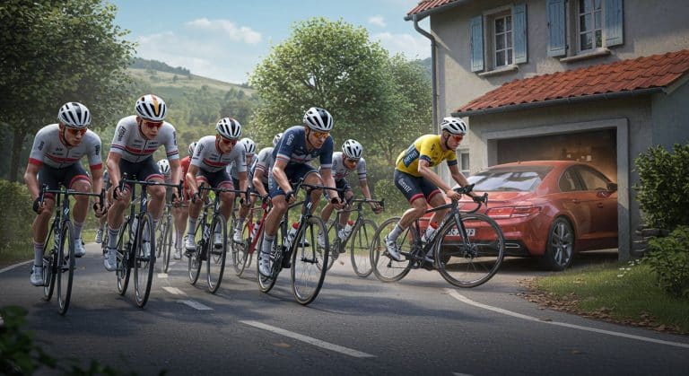 Critérium du Dauphiné : Une Voiture Sème la Panique
