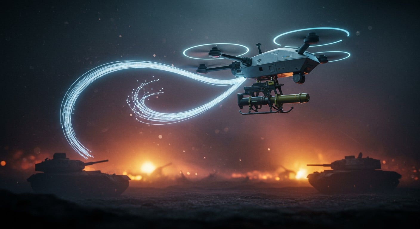 Le drone Queen Hornet ukrainien, équipé d’un RPG-75, révolutionne la guerre avec sa fibre optique. Découvrez cette innovation militaire !