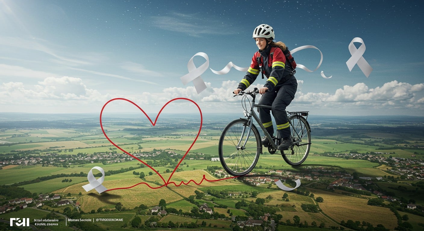 Élodie, pompière, a pédalé 2000 km pour aider les enfants orphelins de féminicides. Découvrez son défi solidaire et l’impact des Mamans du Ciel.
