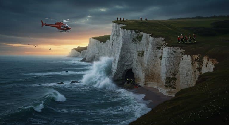 Étretat : Marée Piège 12 Personnes, Dont un Enfant