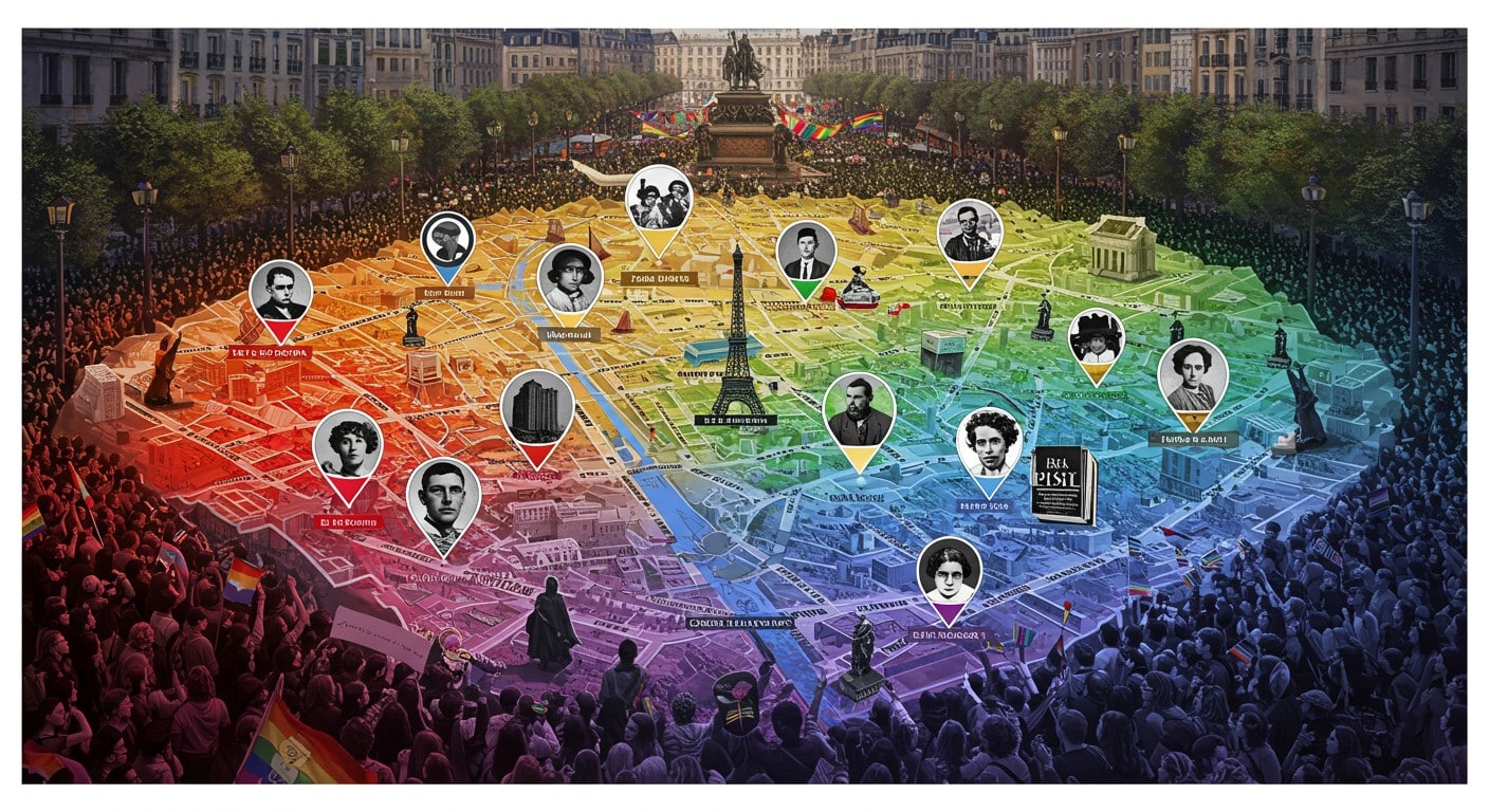 Découvrez la carte interactive des lieux LGBTQIA+ à Paris Centre. Un parcours unique pour explorer l’histoire et les luttes pour l’égalité.