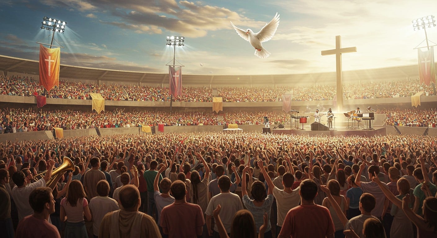 La Pentecôte 2025 à Créteil : 8 000 fidèles réunis pour une fête catholique vibrante, entre concerts, témoignages et marche interreligieuse. Découvrez l'événement !