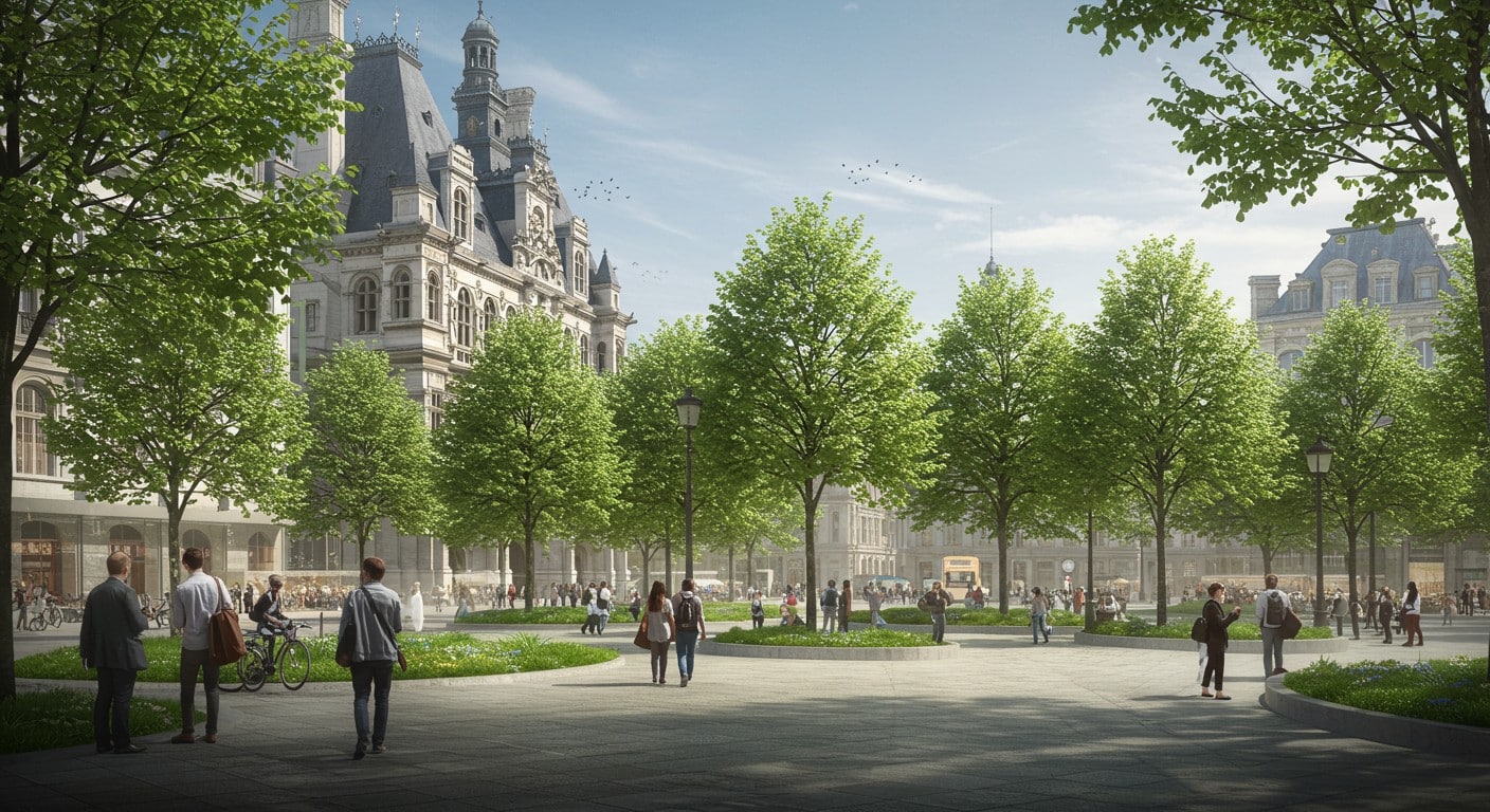 Découvrez la forêt urbaine de l’Hôtel de Ville à Paris, un projet vert qui séduit. Coût, entretien, impact : on vous dit tout !