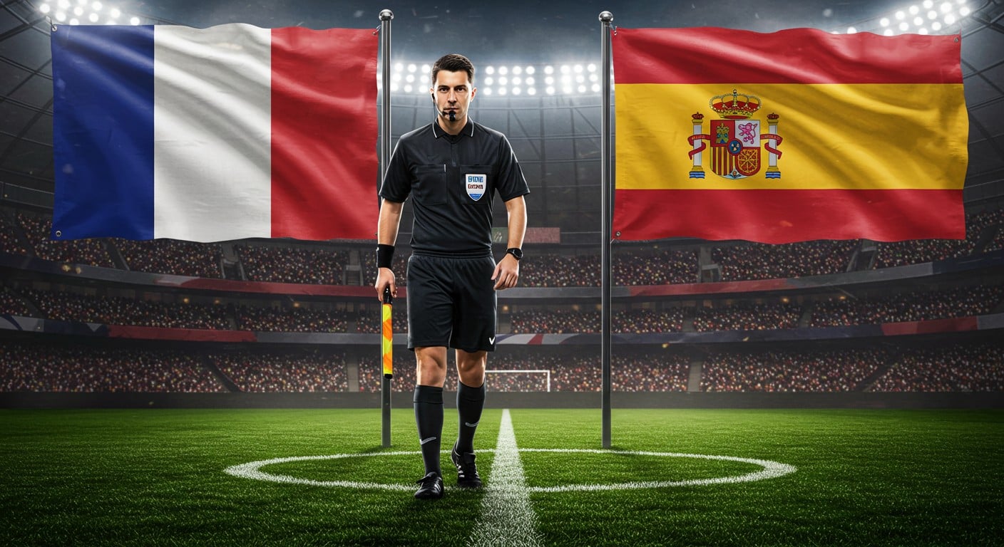 France-Espagne en demi-finale de la Ligue des nations : Michael Oliver, arbitre expérimenté, dirigera ce choc. Découvrez son parcours et son impact.