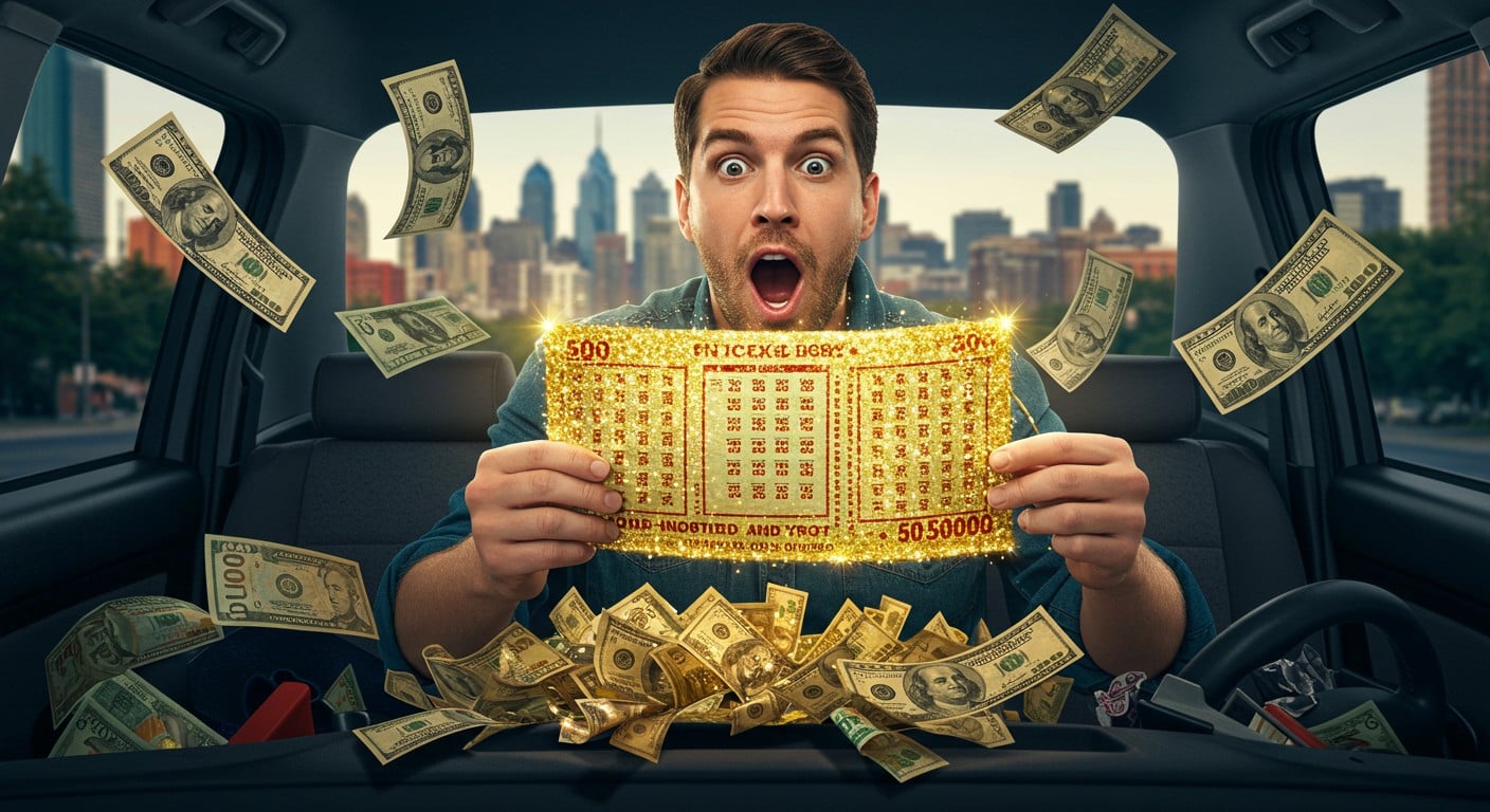 Homme gagne 50 000 $ à la loterie grâce à un ticket retrouvé en nettoyant sa voiture. Découvrez cette incroyable histoire de chance et ses projets !
