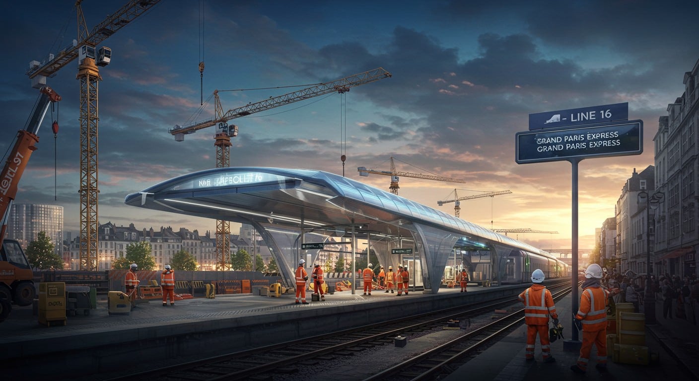 Découvrez comment la ligne 16 du Grand Paris Express transformera Chelles en 2028, avec une gare moderne et 200 000 usagers attendus par jour.