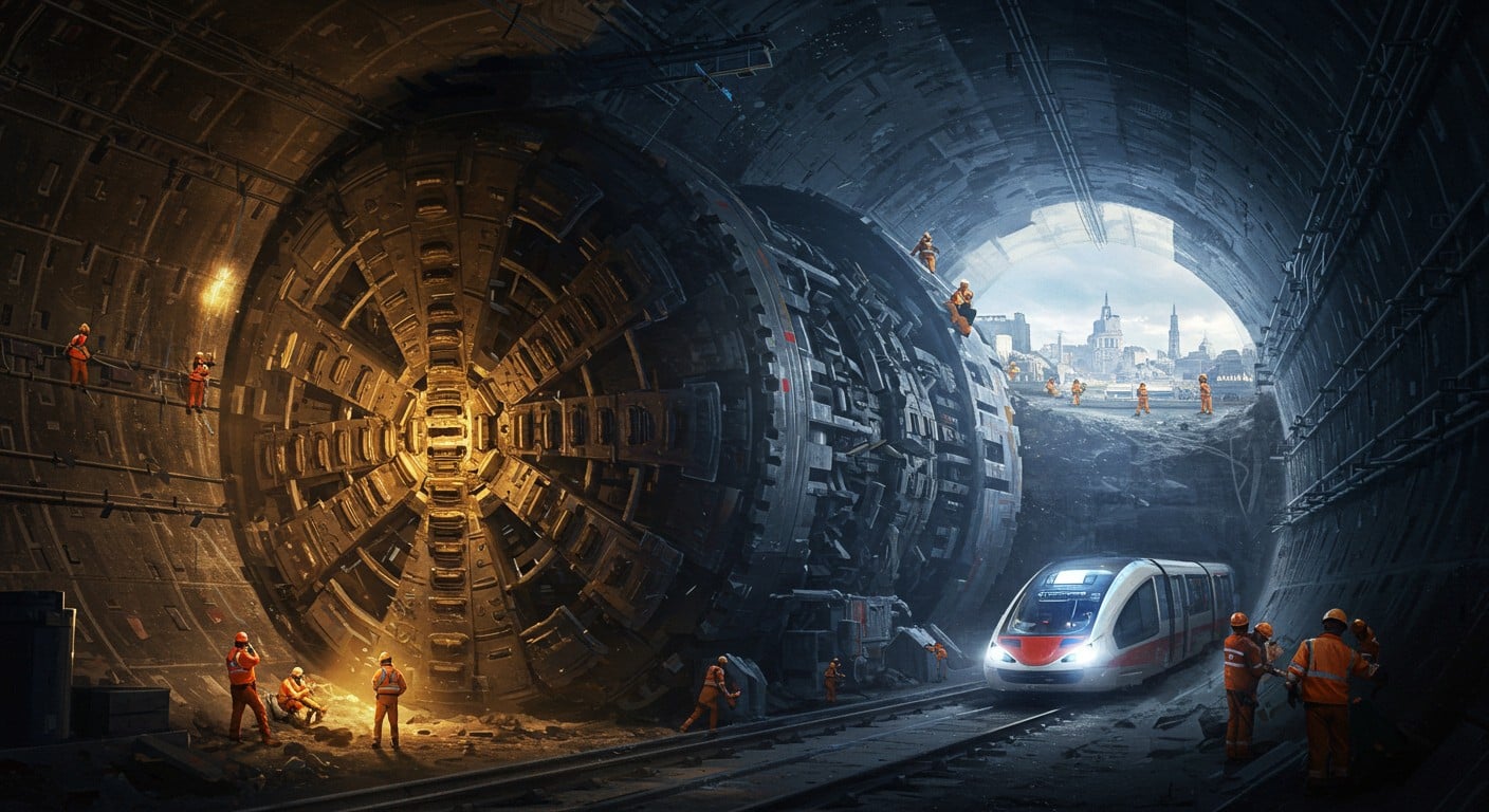 Découvrez le tunnelier Awa de la ligne 18 du Grand Paris Express arrivé à Versailles Satory. Un projet qui transforme les transports en Île-de-France !
