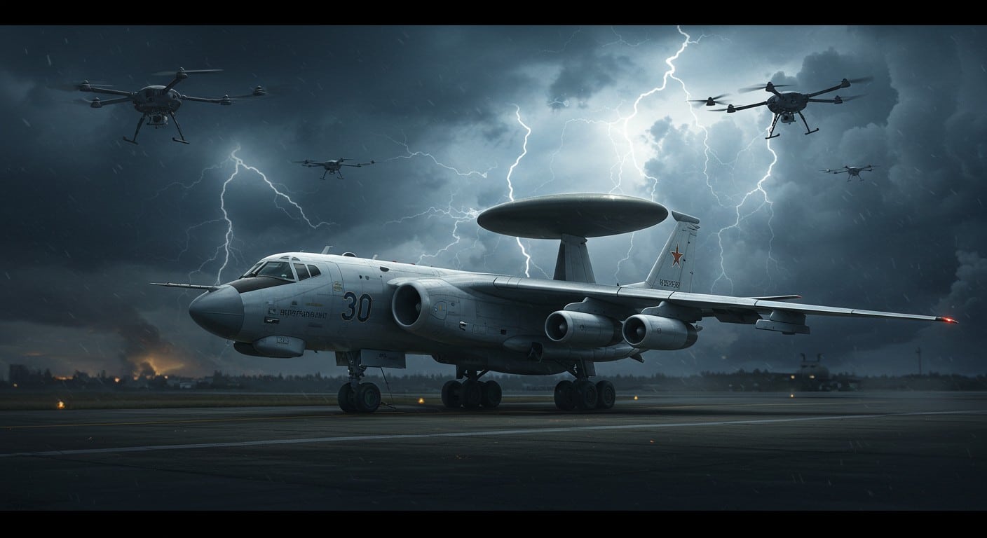 Comment l’Ukraine a-t-elle frappé l’avion espion A-50 russe, un bijou à 300M€ ? Découvrez l’impact stratégique de cette attaque audacieuse.