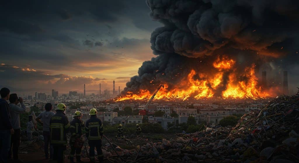 Incendie à Ris-Orangis : Alerte à la Décharge Sauvage