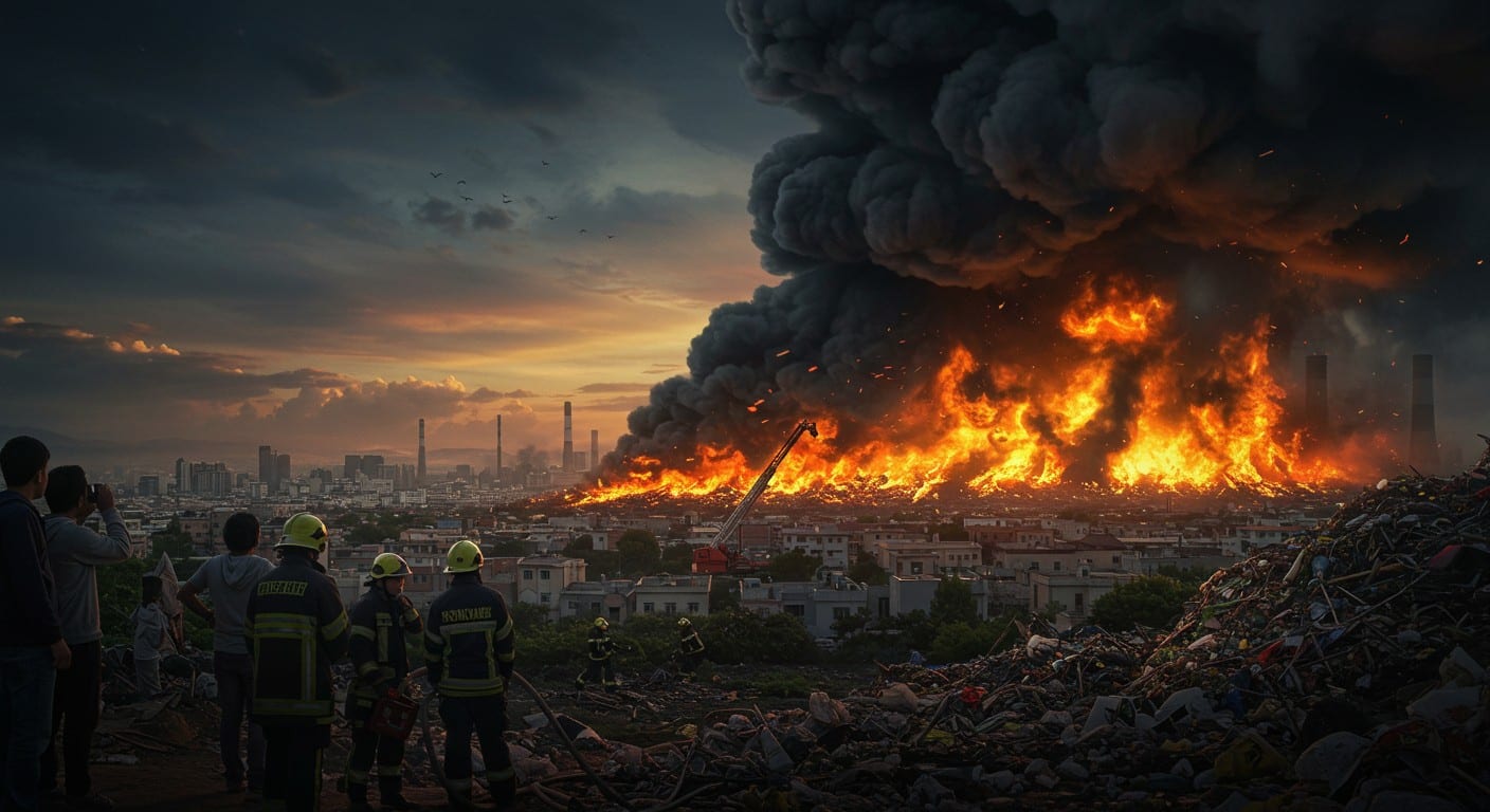 Incendie à Ris-Orangis : une décharge sauvage brûle, inquiétant les habitants. Découvrez les impacts et les mesures prises face à ce sinistre majeur.