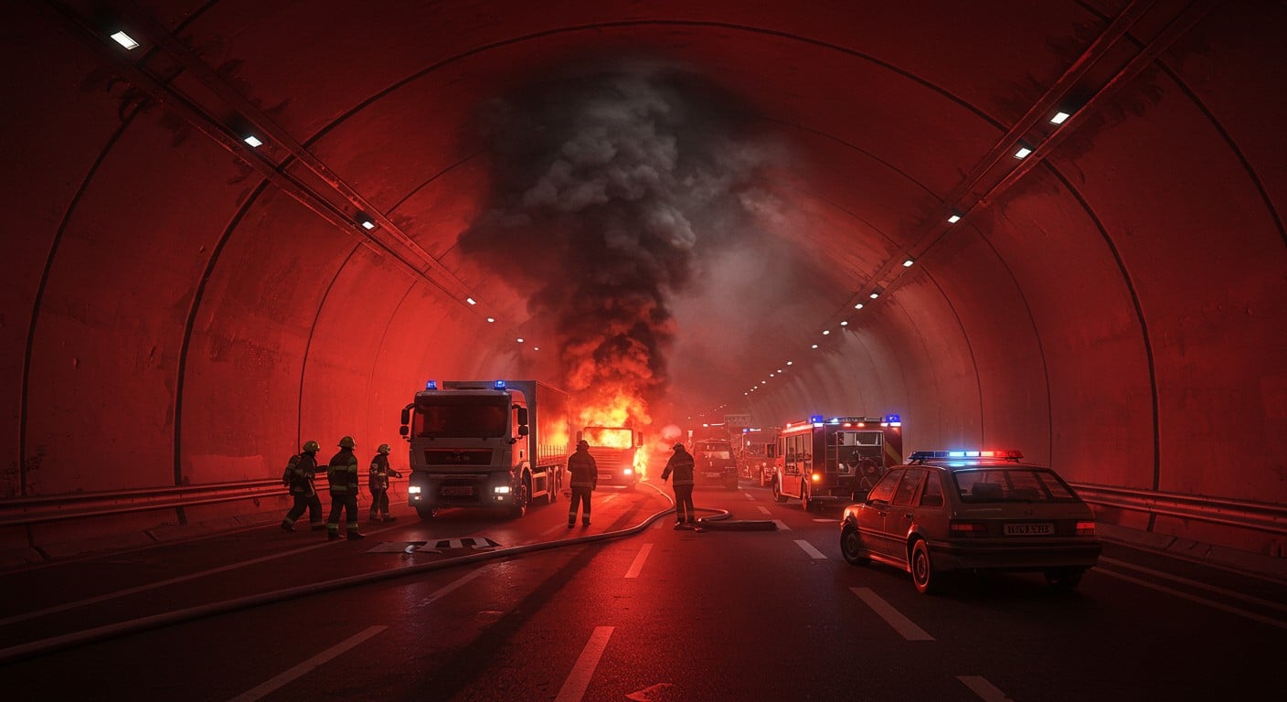 Un poids lourd prend feu dans le tunnel de Vuache, bloquant l’A40. Circulation interrompue, déviations en place. Découvrez les détails de cet incident.