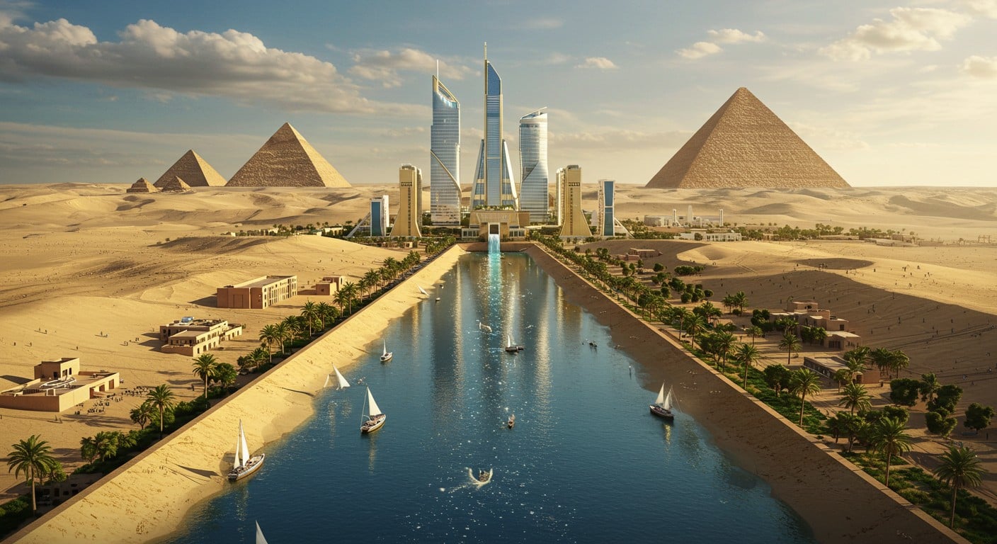 Découvrez Jirian, la ville révolutionnaire d’Égypte avec gratte-ciel et canal du Nil. Un projet ambitieux pour 3 millions de familles !