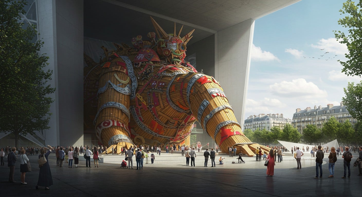 Découvrez le Monstre de Moretti, œuvre gigantesque cachée sous La Défense, bientôt restaurée et dévoilée au public. Un trésor artistique à ne pas manquer !