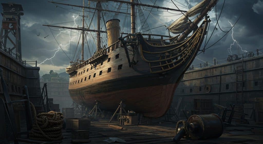 L’Hermione en Péril : Une Frégate au Bord du Naufrage