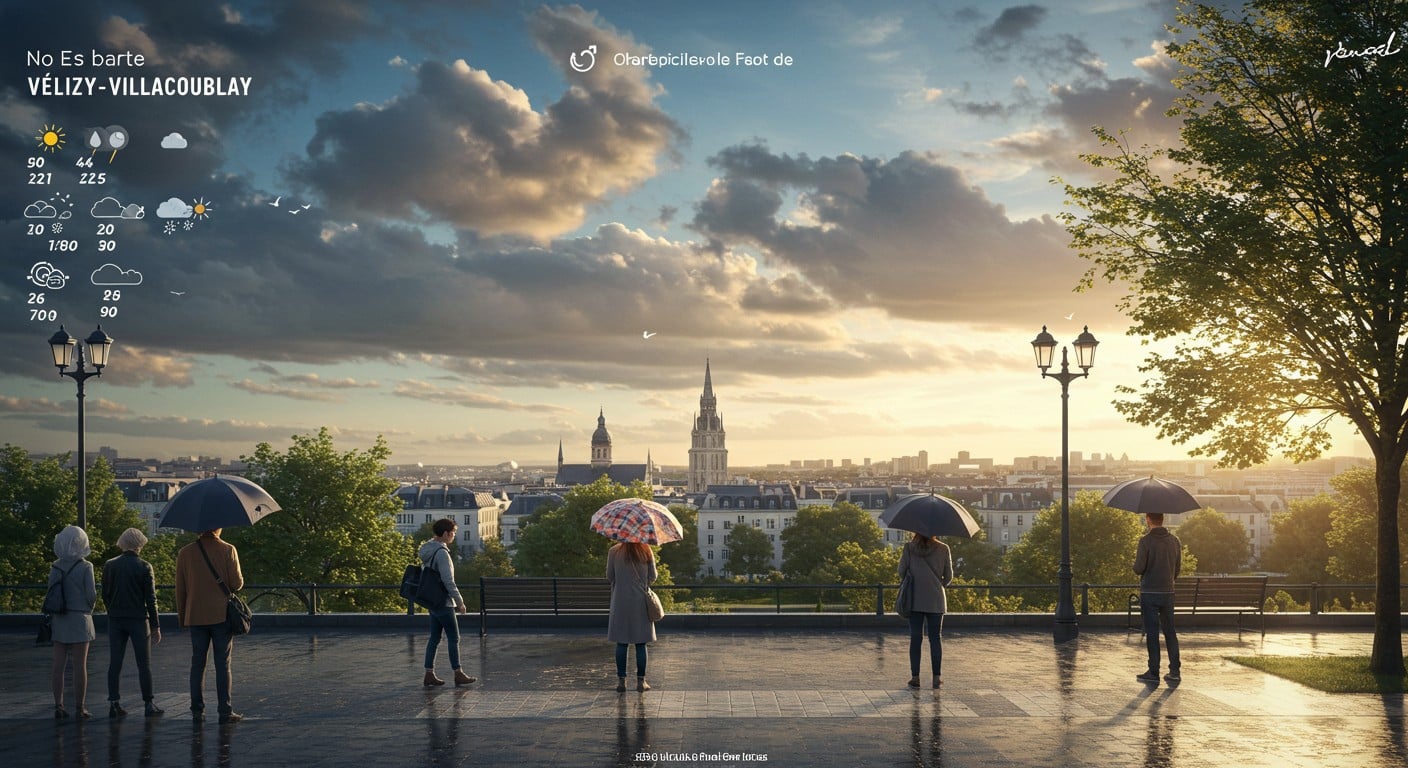 Prévisions météo précises pour Vélizy-Villacoublay sur 7 jours : températures, pluie, vent. Découvrez ce qui vous attend dès aujourd'hui !