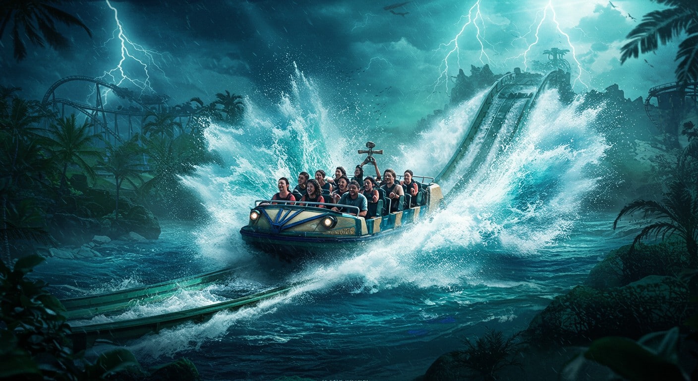 Découvrez Mission Bermudes, la nouvelle attraction du Futuroscope ! Un mix explosif de sensations fortes et de splash. Plongez dans l’aventure !