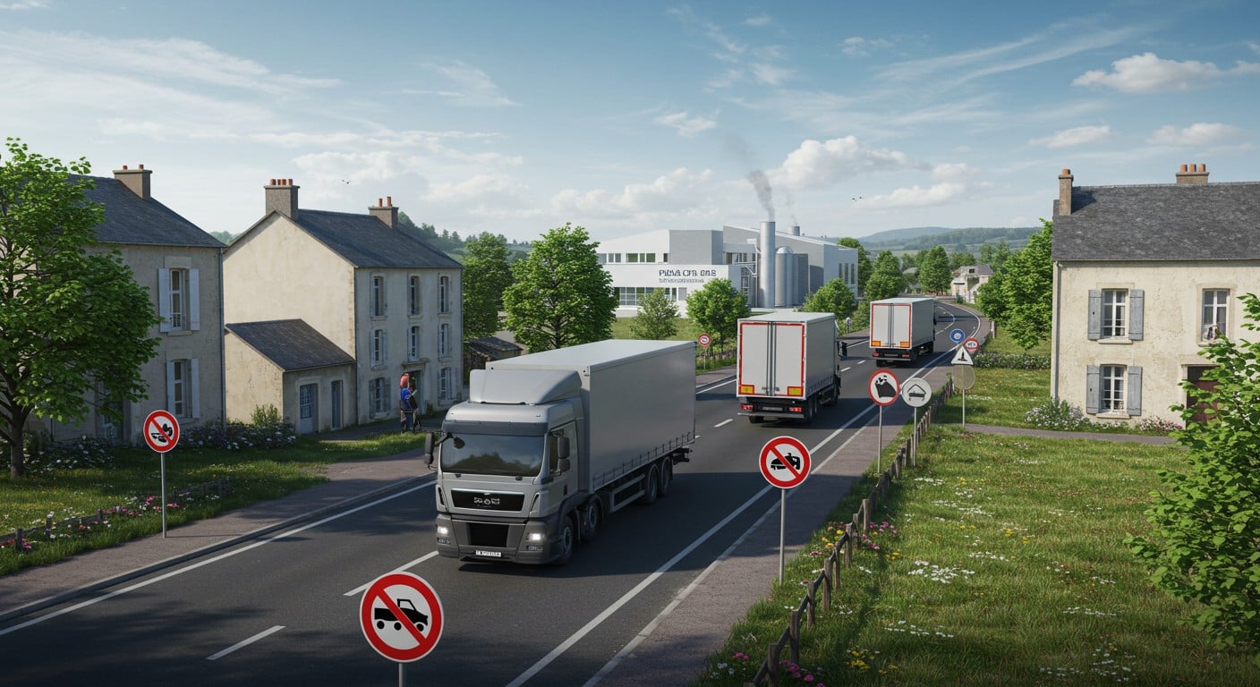 Mulsanne lutte contre 500 poids lourds quotidiens malgré l'interdiction. Quelles solutions face au méthaniseur ? Découvrez les actions locales.