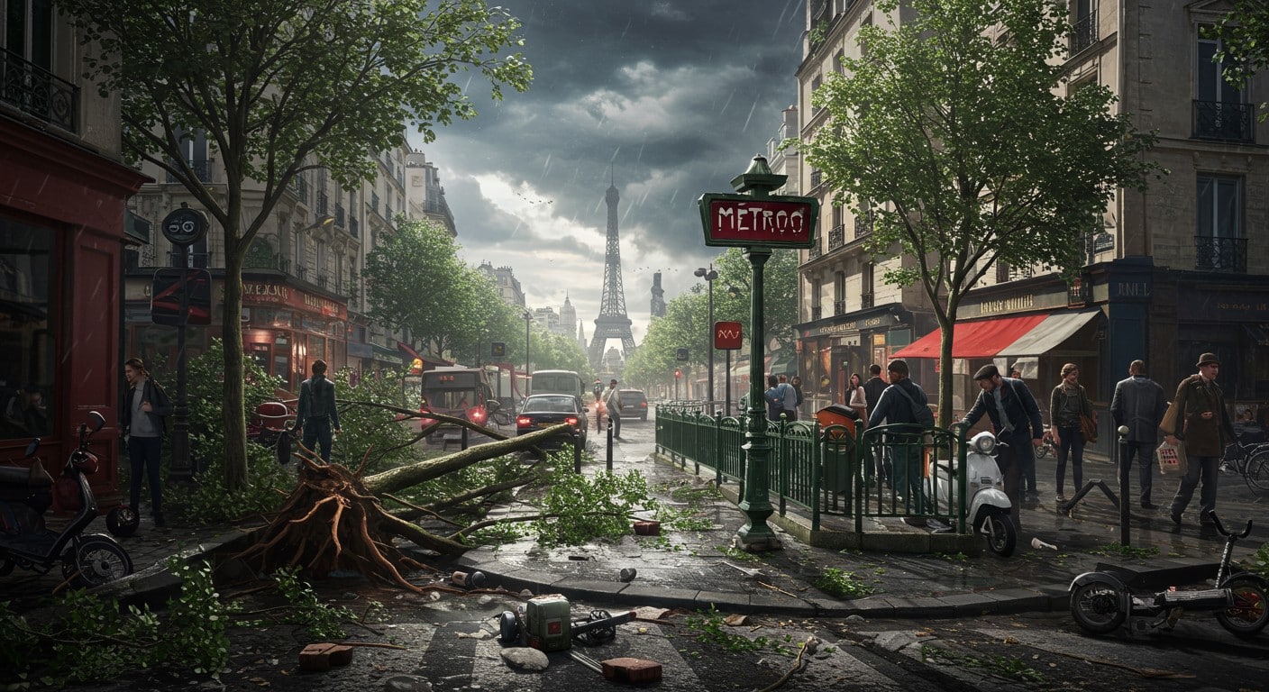 Paris sous l’orage : arbres déracinés, transports perturbés. Découvrez l’impact de la tempête et le retour à la normale dans la capitale.