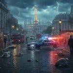 Orage à Paris : Quand la Police Joue Titanic dans les Rues