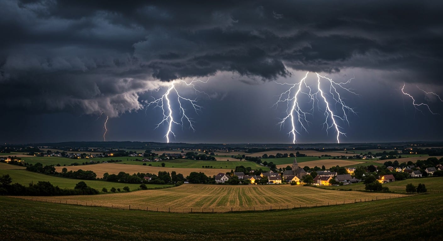 Orages violents, grêle et vents forts menacent 15 départements ce week-end. Découvrez les zones à risque et comment vous protéger !