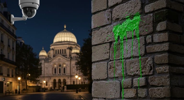Peinture Verte sur Lieux Juifs : Serbes Arrêtés à Paris
