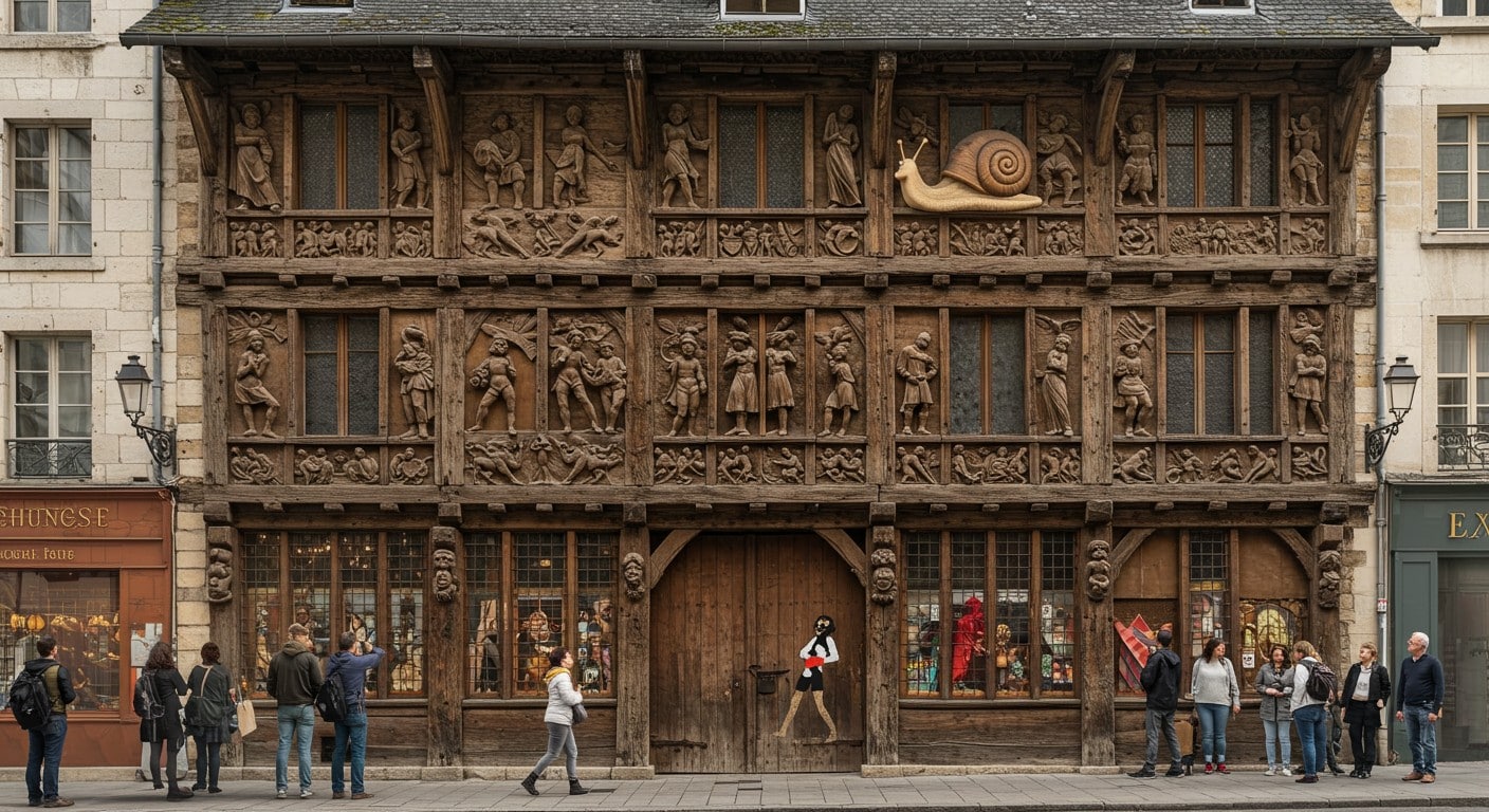 Une façade médiévale à Angers, enrichie de sculptures modernes, suscite la controverse. Patrimoine ou humour ? Découvrez le débat qui agite la ville !
