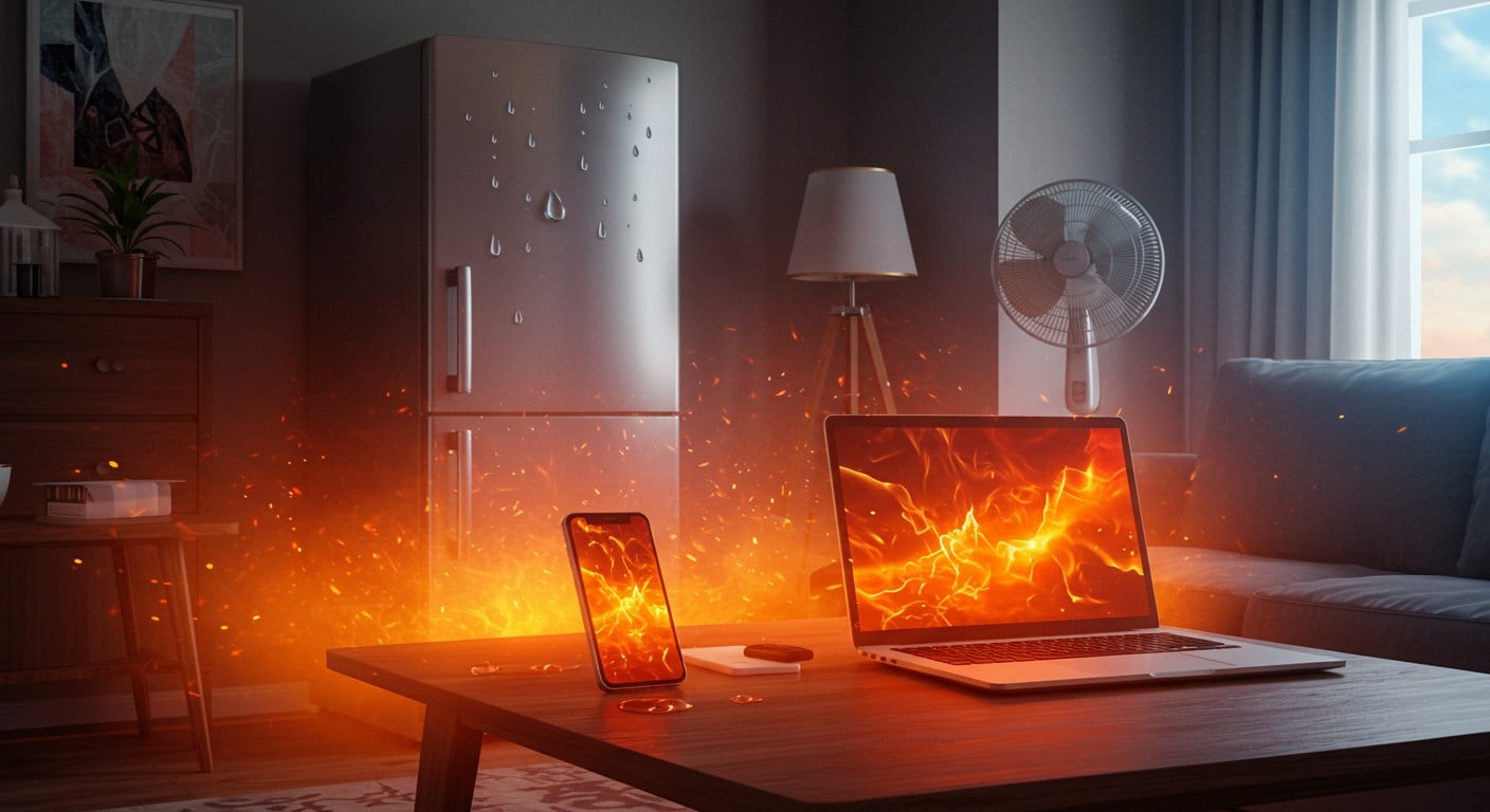 Canicule ? Découvrez comment protéger frigos, téléphones et ordinateurs de la chaleur avec des astuces simples et efficaces pour éviter la surchauffe.