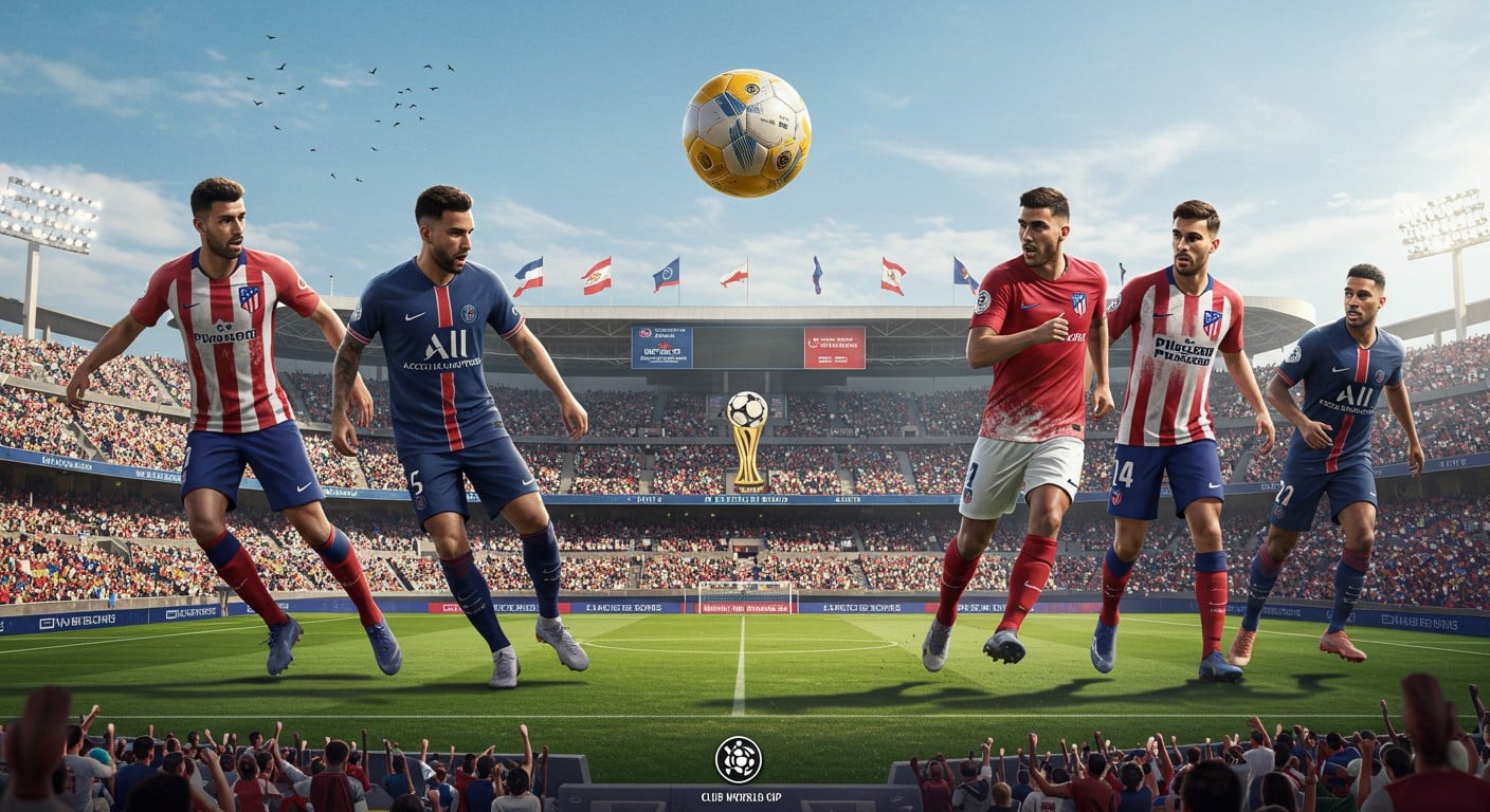 PSG affronte Atlético Madrid au Mondial des Clubs 2025 avec Ramos et Doué titulaires. Suivez ce match crucial à Pasadena !