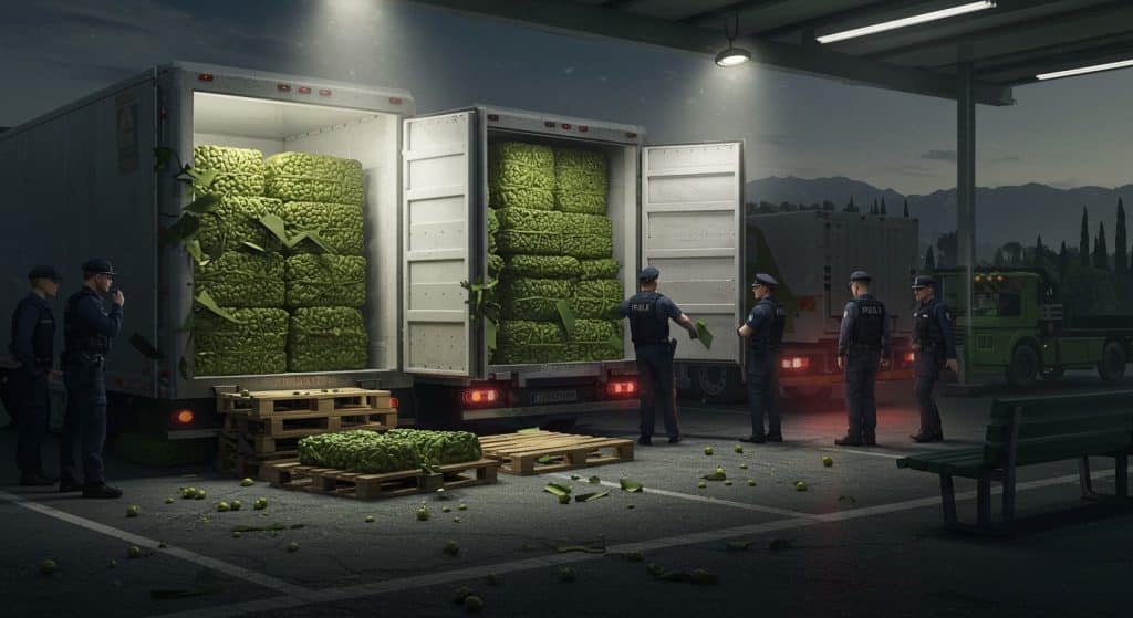 Saisie Record de Cannabis Caché dans des Olives