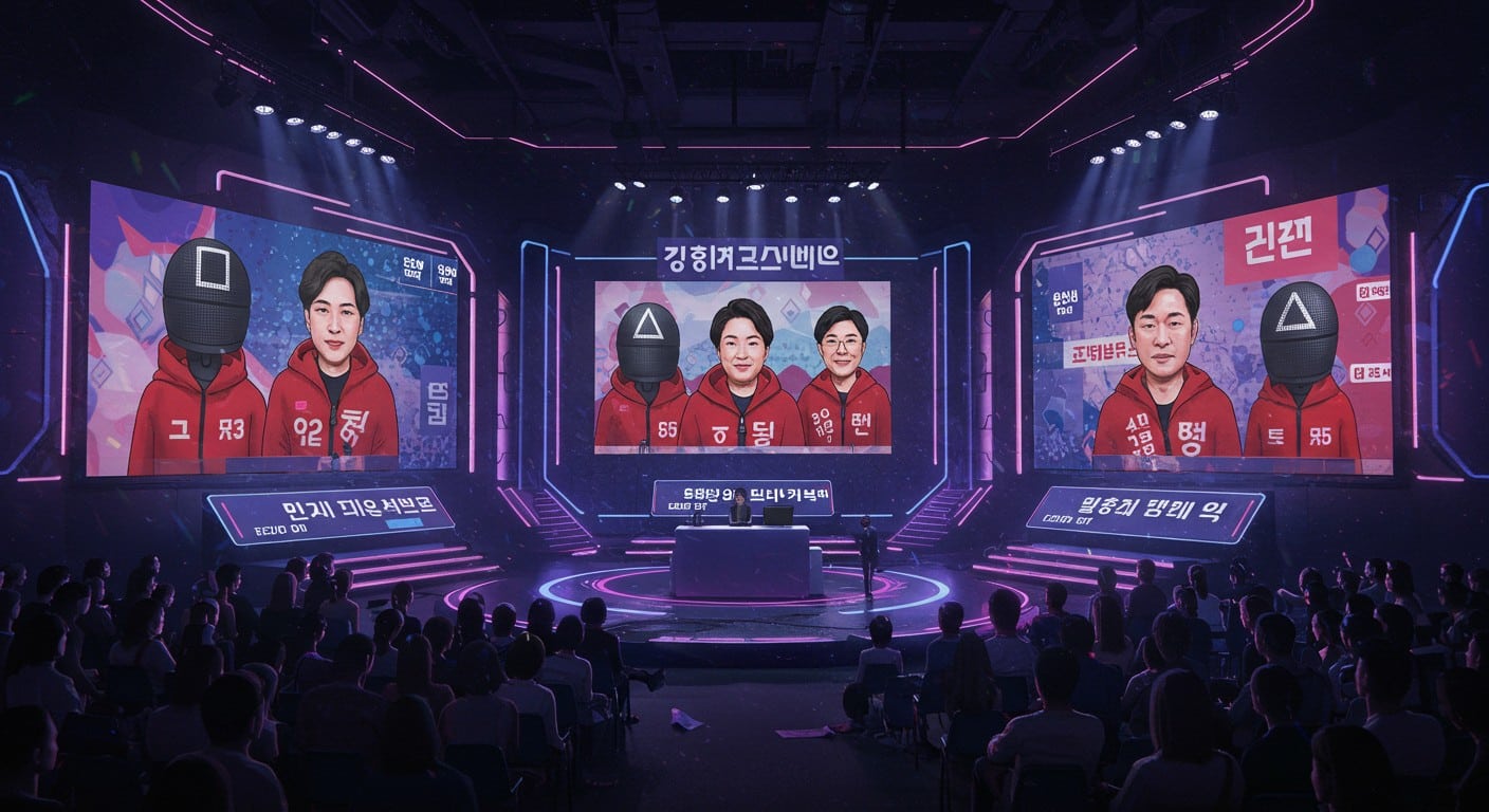 La TV sud-coréenne transforme les élections en spectacle avec des animations délirantes. Découvrez comment Squid Game et K-pop captivent les téléspectateurs !