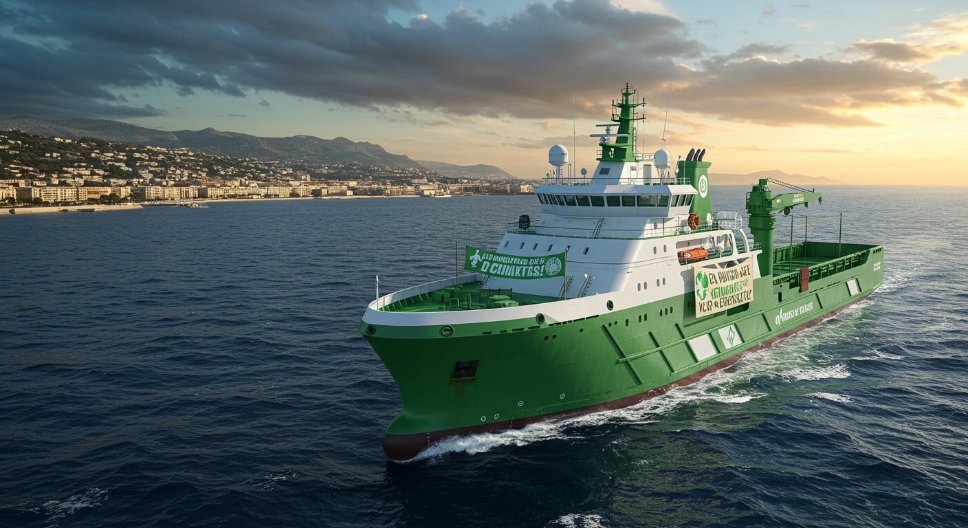 Greenpeace brave l’interdiction portuaire à Nice pour le Sommet sur les océans. Découvrez les enjeux climatiques et les tensions politiques !
