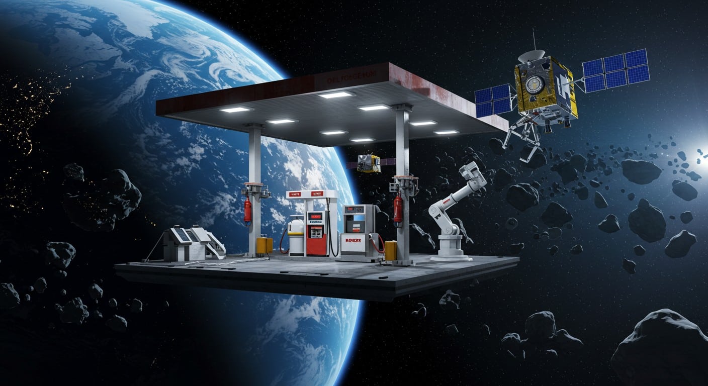 Des stations-service dans l'espace ? Découvrez comment elles révolutionnent les satellites et la conquête spatiale. Un enjeu stratégique et technologique !